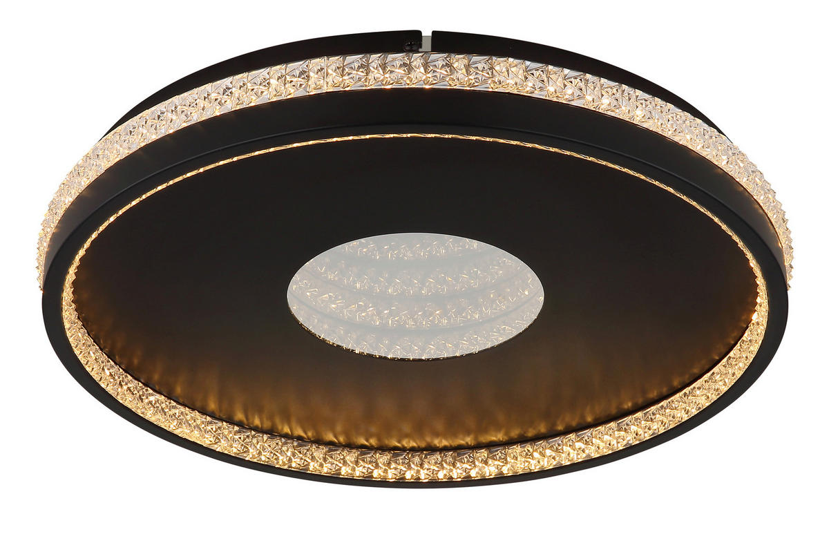 STROPNÍ LED SVÍTIDLO, 41/6.5 cm  - černá/čiré, Design, kov/plast (41/6.5cm) - Globo