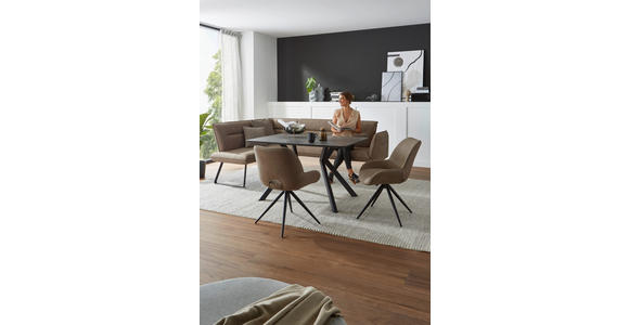 ECKBANK 161/267 cm  in Schwarz, Schlammfarben  - Schlammfarben/Schwarz, Design, Holz/Textil (161/267cm) - Dieter Knoll