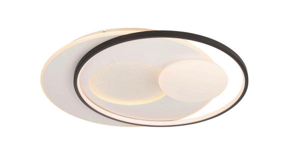 LED-DECKENLEUCHTE 58/50/10,5 cm   - Schwarz/Weiß, Basics, Kunststoff/Metall (58/50/10,5cm) - Novel