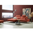 ECKSOFA  in Chenille, Flachgewebe Terracotta  180/284 cm  - Terracotta/Schwarz, Design, Textil/Metall (180/284cm) - Dieter Knoll