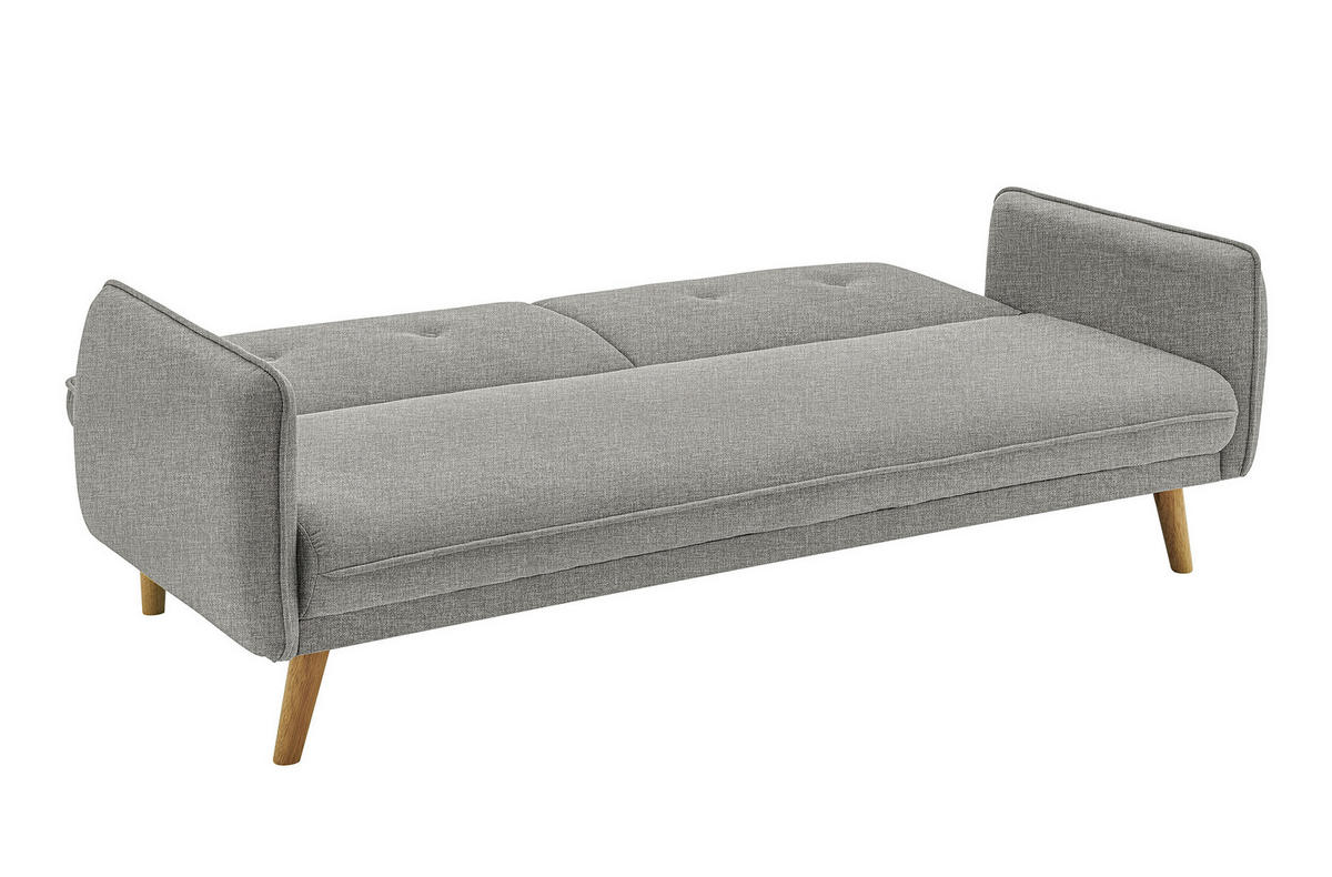 3-SITZER-SOFA in Struktur Hellgrau  - Hellgrau/Naturfarben, MODERN, Holz/Textil (188/80/85cm) - Livetastic