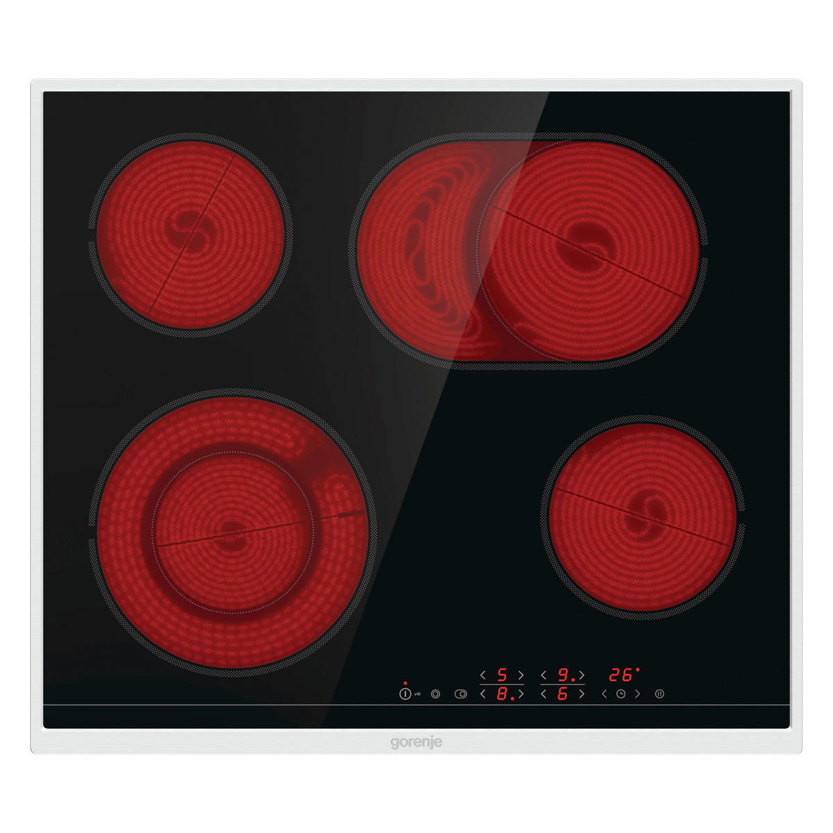 BACKOFENSET 738882  - Edelstahlfarben/Schwarz, Basics, Glas/Metall (59,5/59,5/56,4cm) - Gorenje