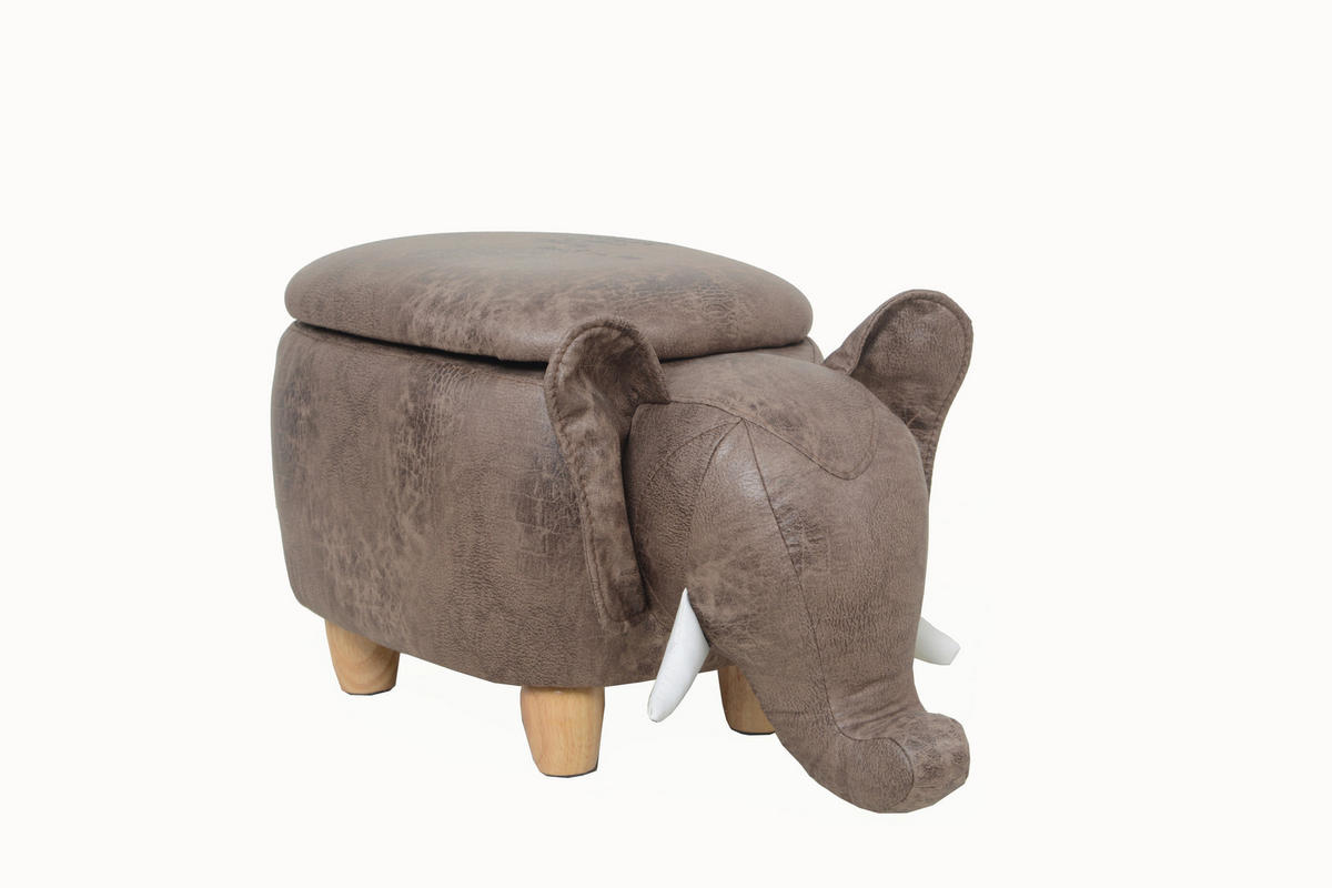 TABURE, les, tekstil rjava, naravne barve, bela  - bela/naravne barve, Moderno, tekstil/les (63/32/32cm) - Carryhome