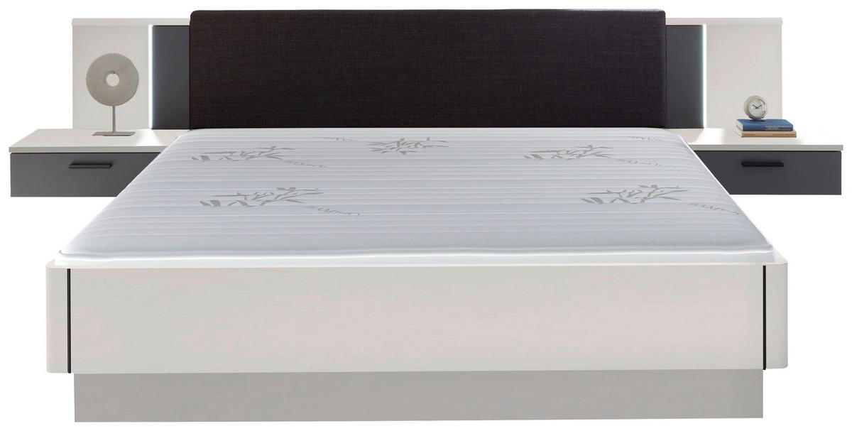 BETTANLAGE 180/200 cm  in Graphitfarben   - Graphitfarben, Basics, Holzwerkstoff (180/200cm) - Livetastic
