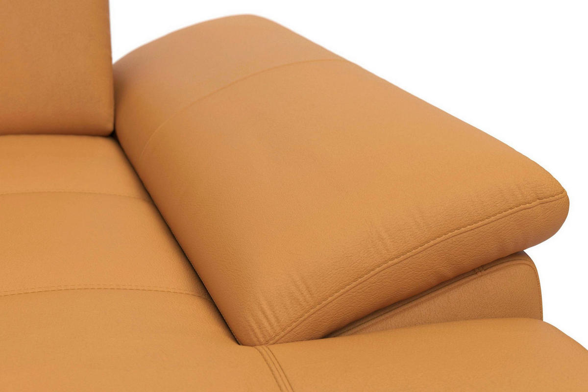SEDACÍ SOUPRAVA, kůže, curry žlutá - černá/curry žlutá, Basics, kov/textil (223/363/176cm) - Sit & More