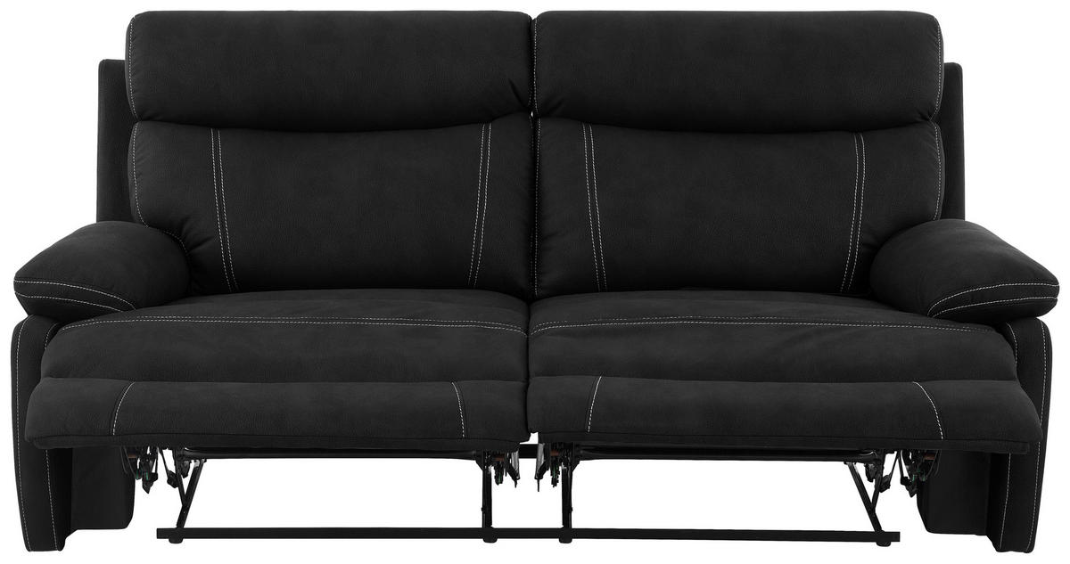 SITZGARNITUR Mikrofaser Schwarz  - Schwarz, KONVENTIONELL, Textil/Metall - Livetastic