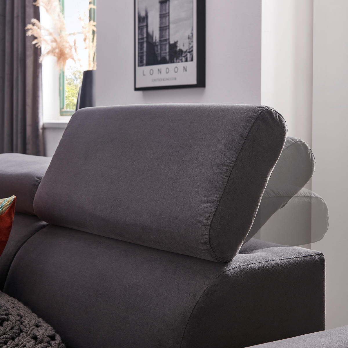 SEDACÍ SOUPRAVA, textil, barvy grafitu - černá/barvy grafitu, Design, kov/textil (191/340/172cm) - Stylife