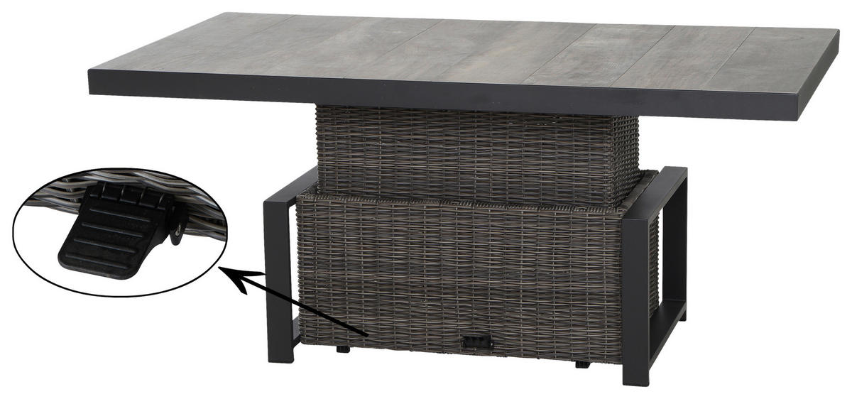 LOUNGEGARNITUR 4-teilig   72/103/160 cm Aluminium  - Grau, Basics, Keramik/Kunststoff (72/103/160cm) - Siena Garden