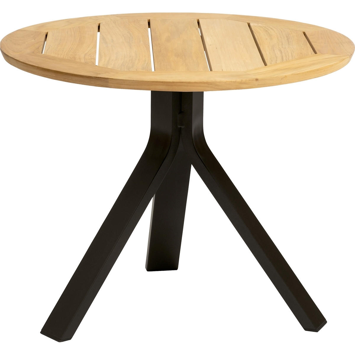 GARTENBEISTELLTISCH 55/55/43 cm Holz, Metall rund  - Schwarz/Teakfarben, LIFESTYLE, Holz/Metall (55/55/43cm) - Stern