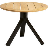 GARTENBEISTELLTISCH 55/55/43 cm Holz, Metall rund  - Schwarz/Teakfarben, LIFESTYLE, Holz/Metall (55/55/43cm) - Stern