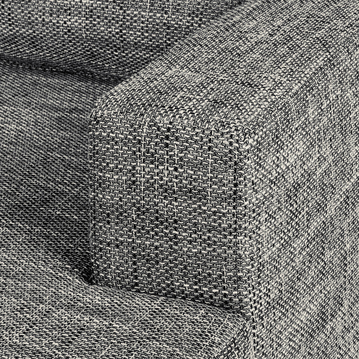 ECKSOFA in Struktur Grau  - Chromfarben/Grau, Design, Textil/Metall (200/144cm) - MID.YOU