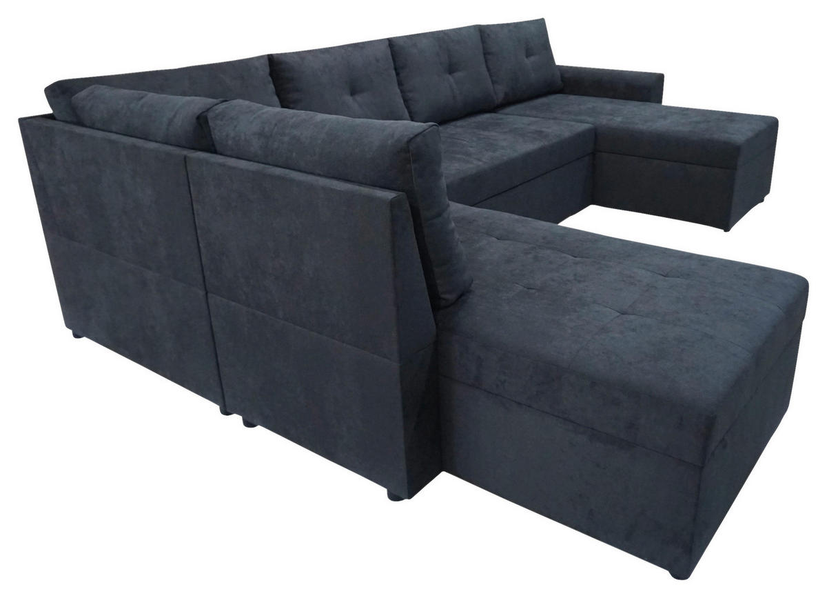 WOHNLANDSCHAFT TERMOLI in Jacquard Anthrazit  - Anthrazit/Schwarz, Design, Kunststoff/Textil (212/297/155cm) - MID.YOU