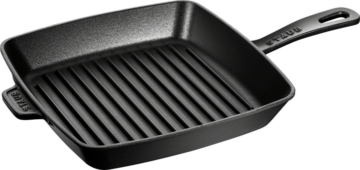 GRILOVACÍ PÁNEV, smalt, 24/24 cm  - černá, Basics, kov (24/24cm) - Staub