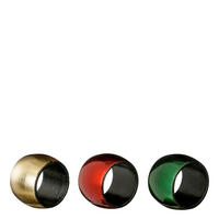 PRSTEN ZA SALVETE  - tamno zelena/zlatne boje, Basics, plastika (4.5/4.5/3.5cm)