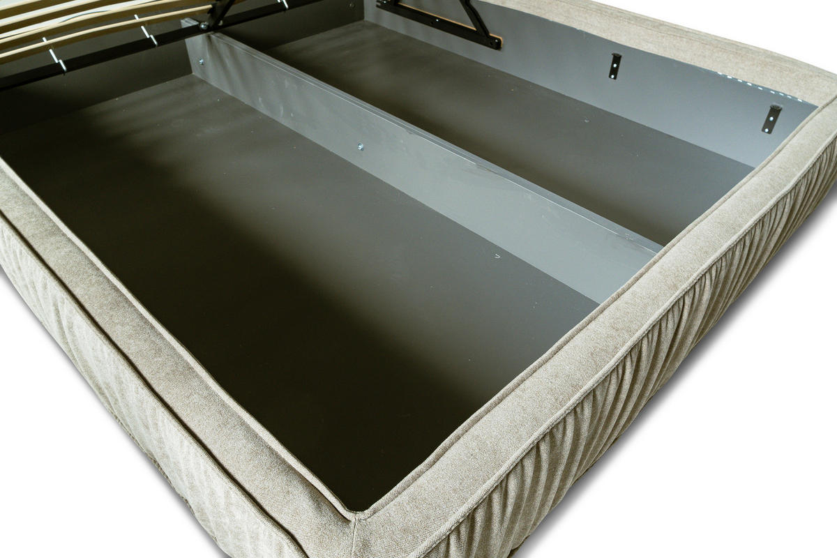 KONTINENTALSÄNG  i greige  - greige, Klassisk, metall/trä (180/200cm) - Best Price