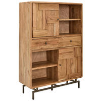 HÖG BYRÅ  i 118/169/40 cm  - brun/grå, Natur, metall/trä (118/169/40cm) - MID.YOU