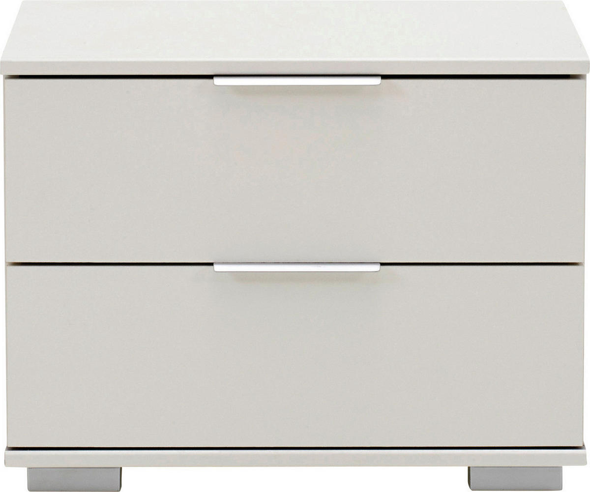 NACHTSCHRANK 52/40/38 cm  - Alufarben/Weiß, Design, Holzwerkstoff/Kunststoff (52/40/38cm) - Livetastic
