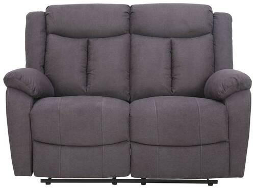 2-Sitzer-Sofa + Relaxfunktion Webstoff Grau  - Schwarz/Grau, KONVENTIONELL, Holz/Kunststoff (138/103/96cm) - P & B