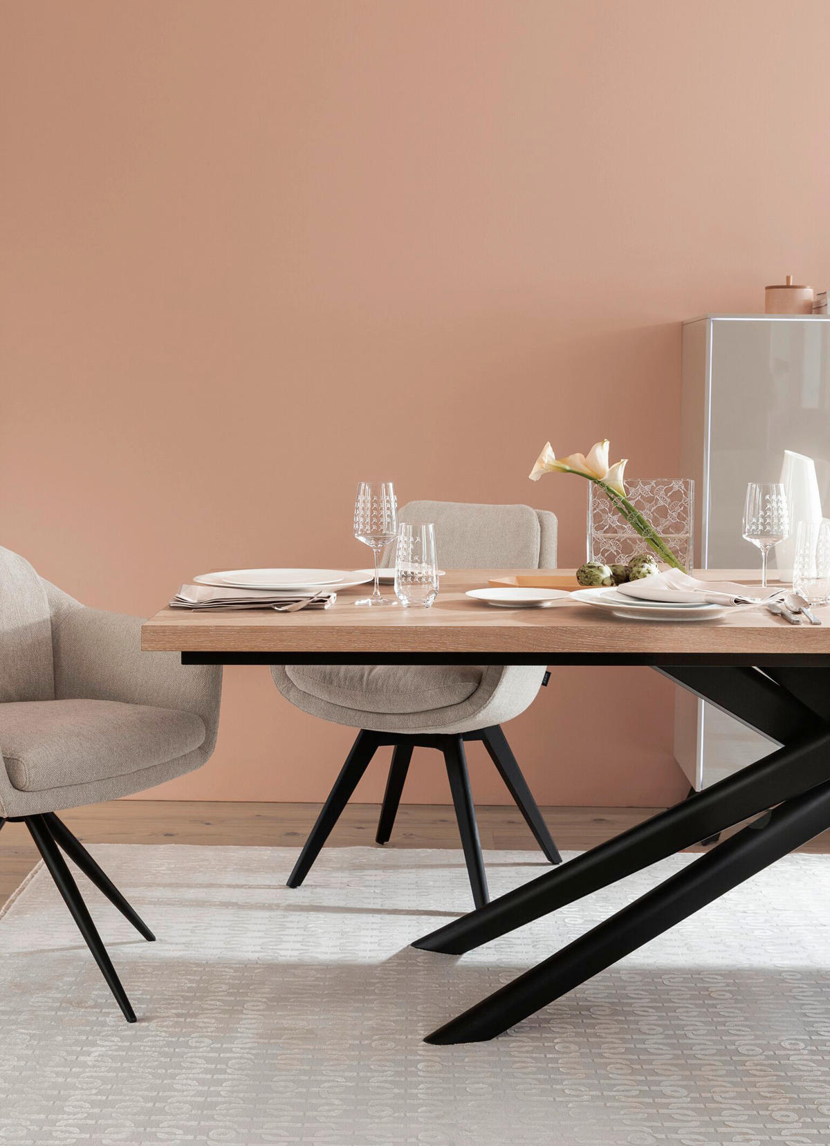 ESSTISCH in Holz 240/100/75 cm  - Eichefarben/Schwarz, Design, Holz (240/100/75cm) - Joop!