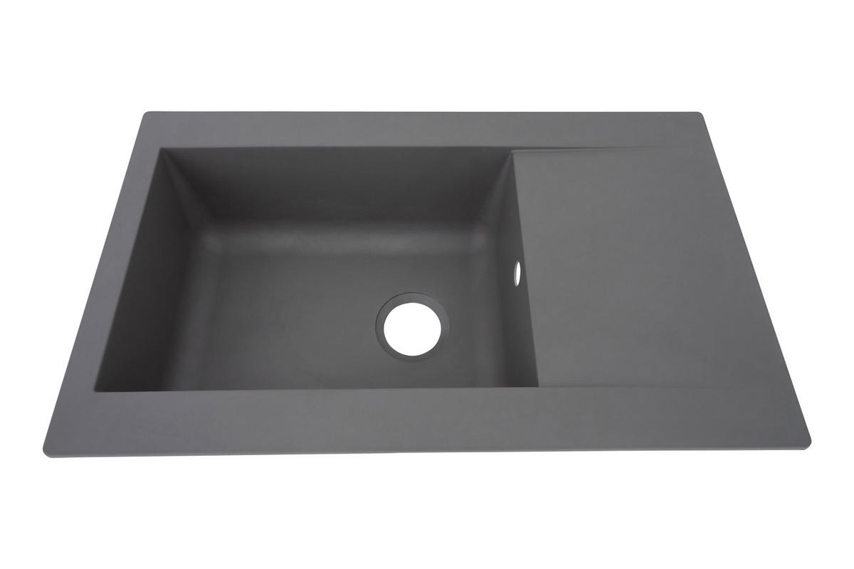 SPÜLE 1712DENVER86X50G  - Grau, Trend, Glas/Kunststoff (86/20/50cm) - Respekta