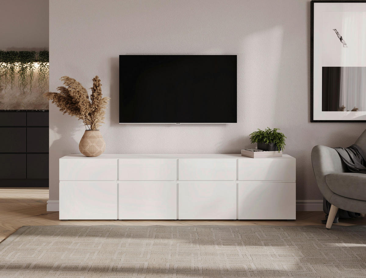 NIZKA OMARICA bela  - srebrne barve/bela, Design, leseni material (200/52,8/40cm) - Xora