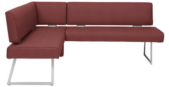 ECKBANK 137/173 cm  in Edelstahlfarben, Bordeaux  - Edelstahlfarben/Bordeaux, Design, Textil/Metall (137/173cm) - Dieter Knoll