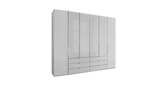 FALTTÜRENSCHRANK 250/216/58 cm 6-türig  - Chromfarben/Weiß, KONVENTIONELL, Glas/Holzwerkstoff (250/216/58cm) - Dieter Knoll