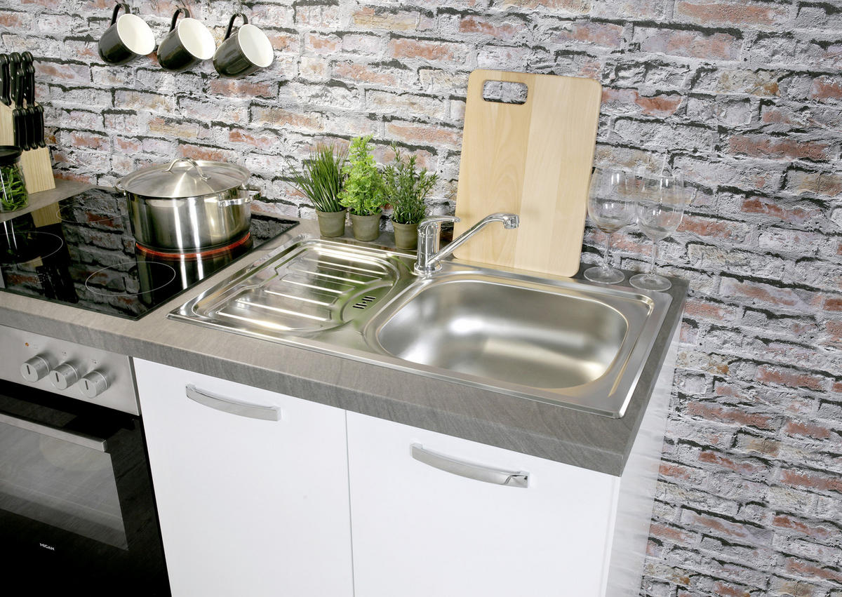 BLOK KUHINJA BEZ APARATA  bela  - bela, Moderno, pločasti materijal (240cm) - Xora