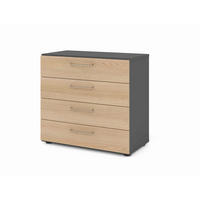 AKTENSCHRANK Graphitfarben, Eichefarben  - Eichefarben/Graphitfarben, Basics, Holzwerkstoff (80/74,8/41,7cm) - Venda