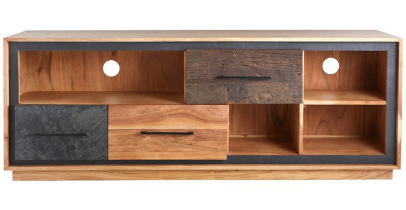 LOWBOARD in 160/60/40 cm - Dunkelgrau/Schwarz, Trend, Holz/Metall (160/60/40cm) - Landscape