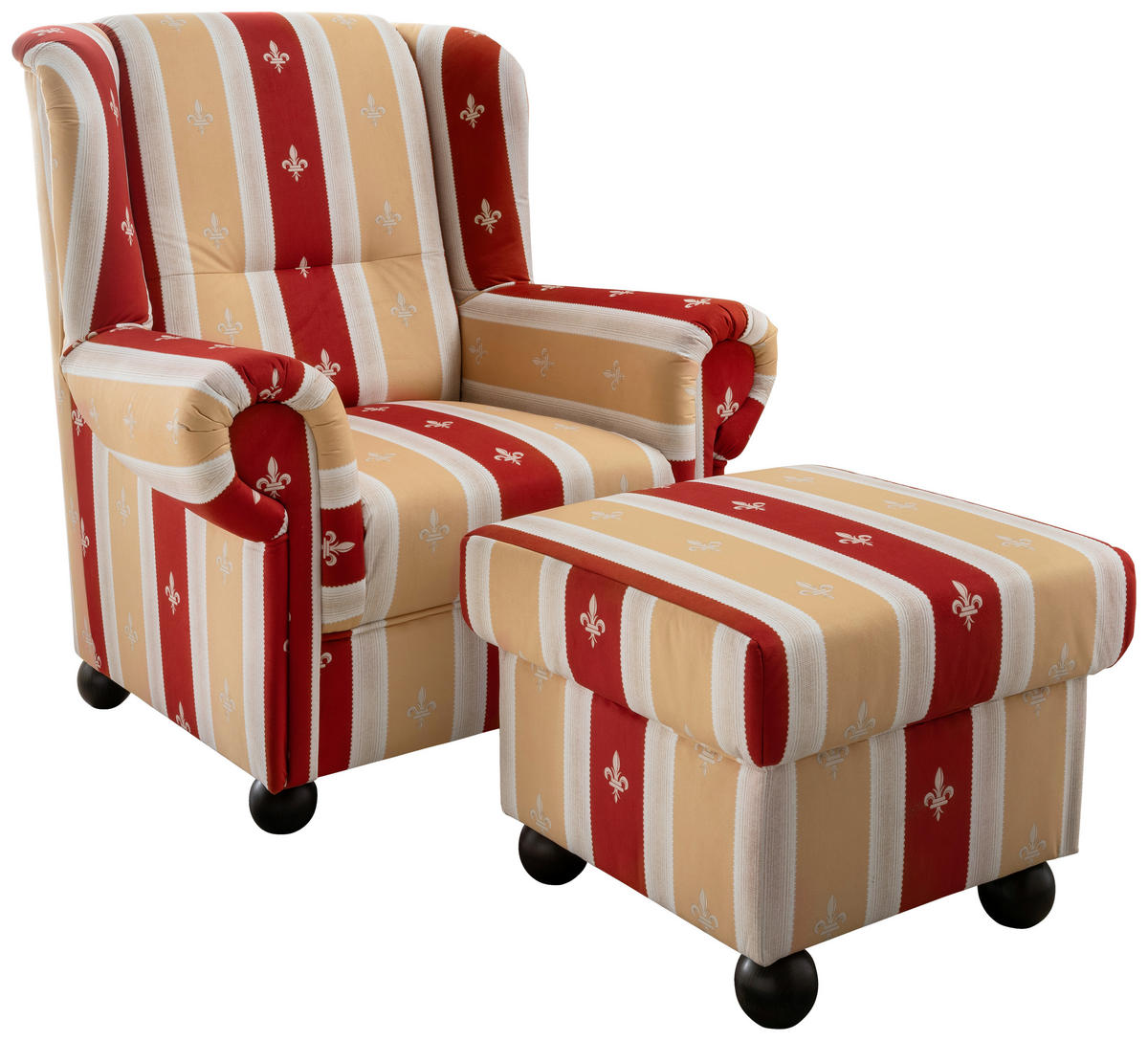 SET DE FAUTEUIL in Mikrofaser Rot  - rouge, Konventionell, textile/bois (92/102/145cm) - Livetastic