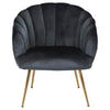 SESSEL in Velours Dunkelgrau  - Dunkelgrau/Goldfarben, Design, Textil/Metall (76/81/76cm) - Livetastic