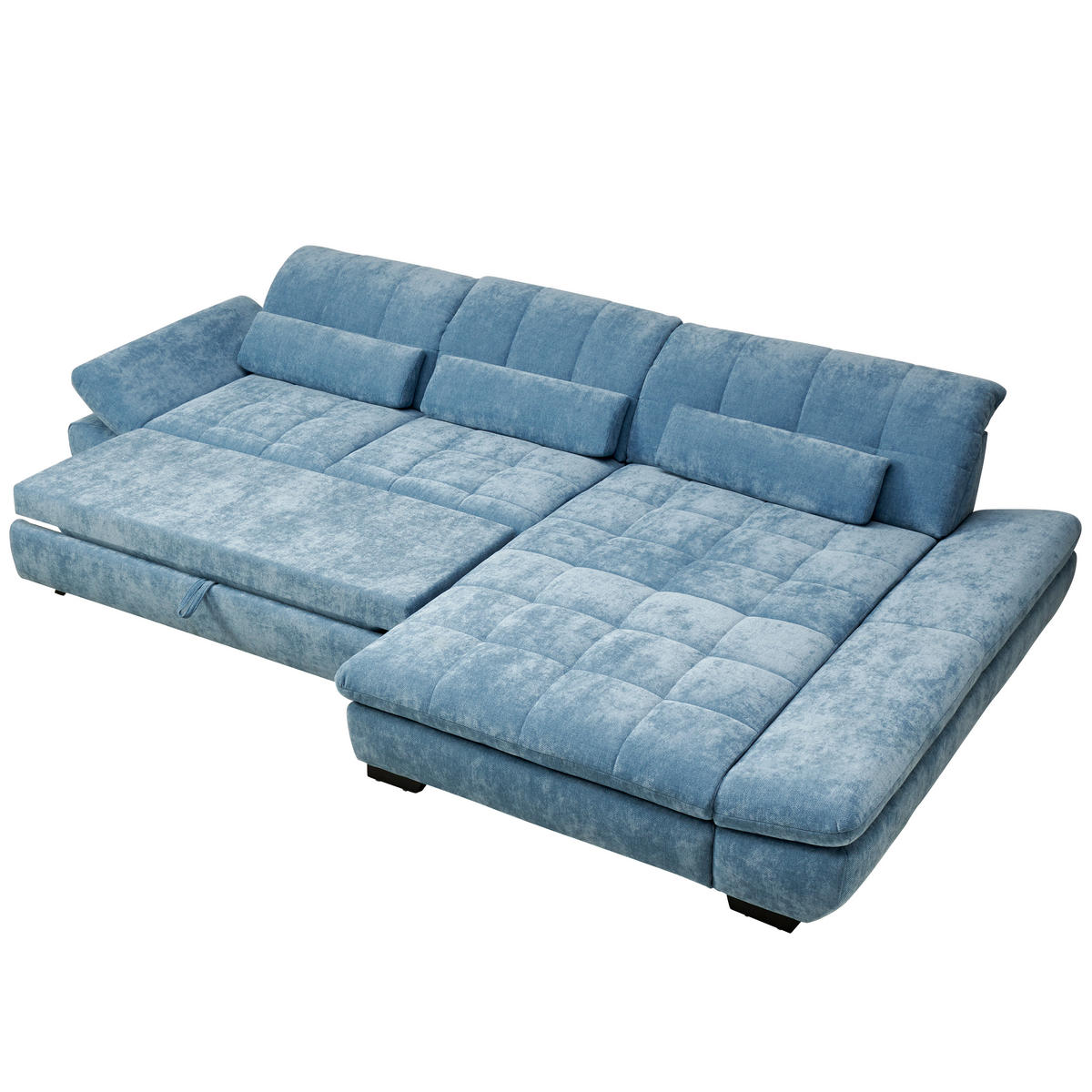 ROHOVÁ SEDACIA SÚPRAVA, textil, pastelová modrá - čierna/pastelová modrá, Design, kov/textil (341/204cm) - Xora