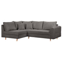 ECKSOFA Ariella in Cord Dunkelgrau Rückenkissen  161/231 cm  - Dunkelgrau/Naturfarben, Design, Holz/Textil (161/231cm) - P & B