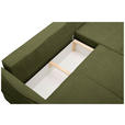 ECKSOFA Olivgrün Chenille Rückenkissen, Bettkasten, Schlaffunktion, Rücken echt  - Schwarz/Olivgrün, KONVENTIONELL, Kunststoff/Textil (233/193cm) - Carryhome