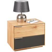 NACHTSCHRANK 60/45/40 cm Wildkernbuche massiv  - Anthrazit/Silberfarben, Natur, Glas/Holz (60/45/40cm) - Valnatura