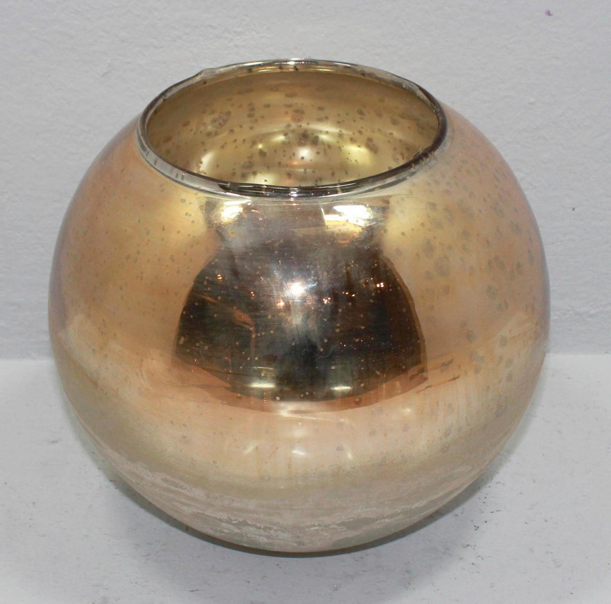 TEELICHTGLAS  - Goldfarben/Weiß, MODERN, Glas (20/20/18cm) - Cor Mulder