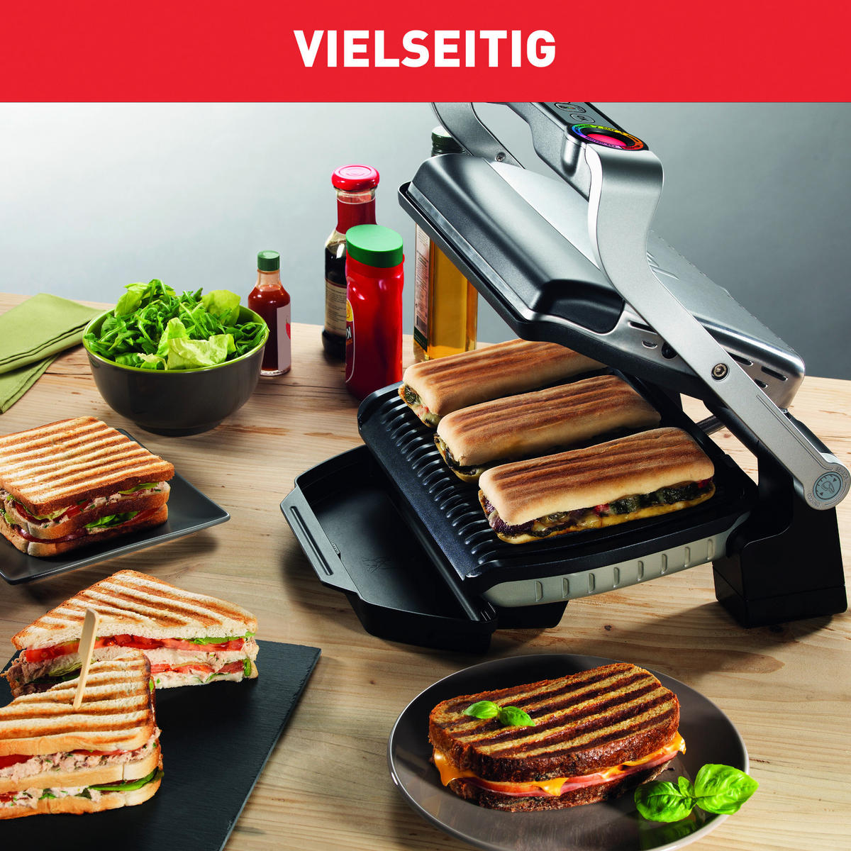 KONTAKTGRILL Optigrill+ GC712D  - Chromfarben/Schwarz, Basics (39,9/22,9/36,9cm) - Tefal