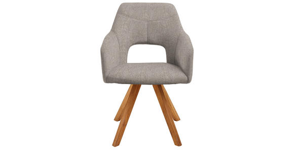 ARMLEHNSTUHL in Holz, Textil Eichefarben, Cappuccino - Eichefarben/Cappuccino, Design, Holz/Textil (57/84/57cm) - Voleo