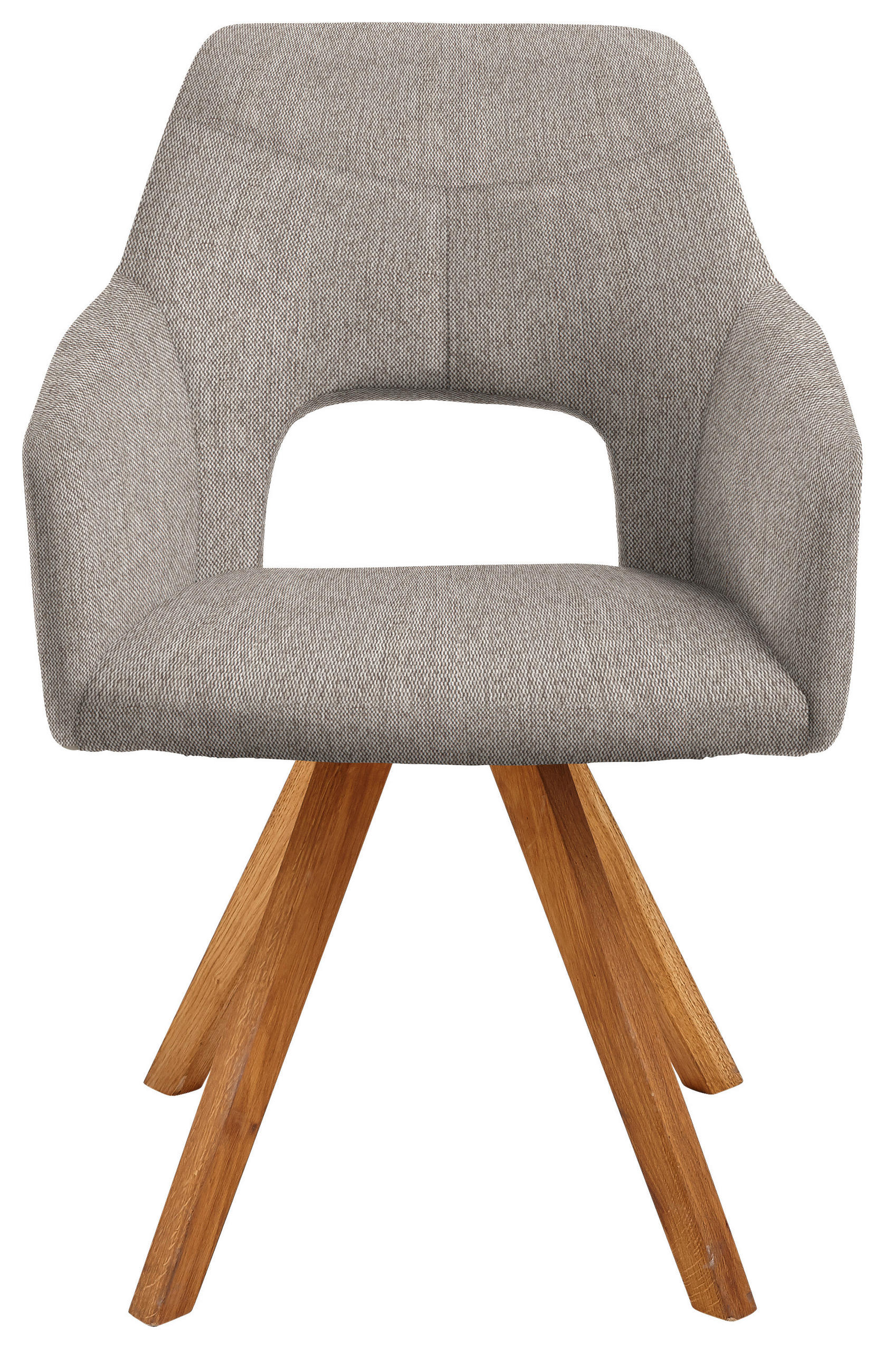 Thumbnail - Voleo Armlehnstuhl, Eiche, Cappuccino, Holz, Textil, Wildeiche, massiv, eckig, 57x84x57 cm, Stoffauswahl, Esszimmer, Stü...