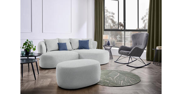 ECKSOFA in Flachgewebe Grau  - Schwarz/Dunkelblau, MODERN, Kunststoff/Textil (235/166cm) - Hom`in