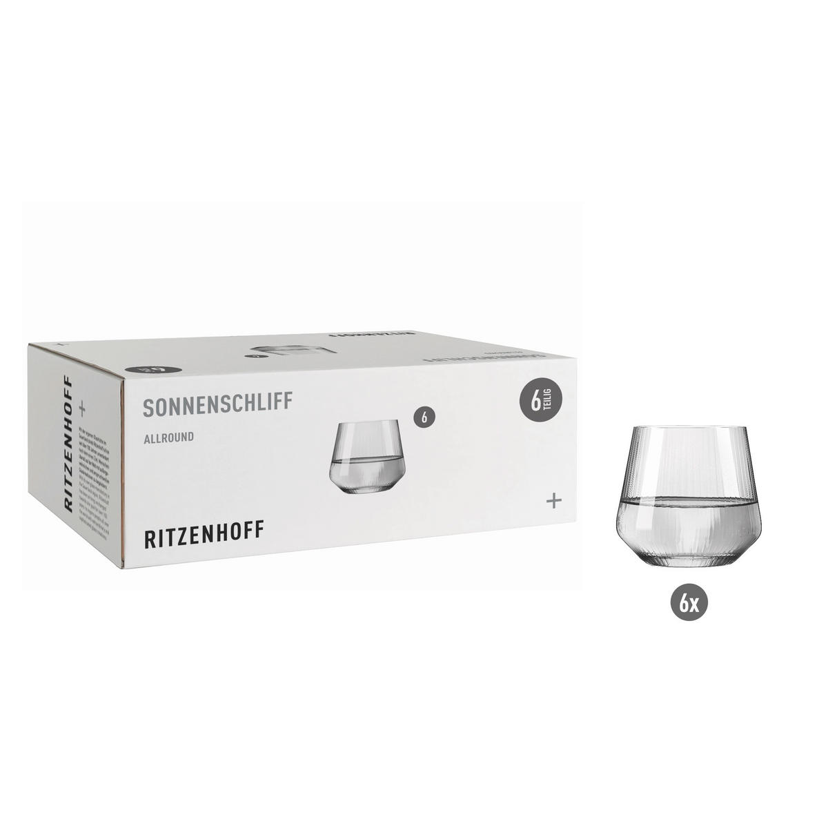 GLÄSERSET Sonnenschliff  6-teilig  - Klar, Design, Glas (9,6/9/9,6cm) - Ritzenhoff