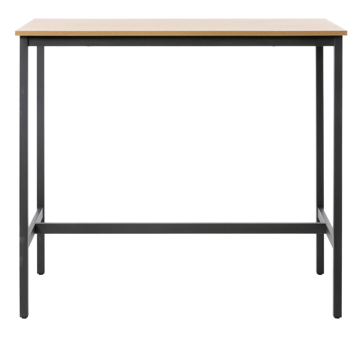 BARTISCH in Holz 120/60/105 cm   - Schwarz/Naturfarben, MODERN, Holz/Metall (120/60/105cm) - Livetastic