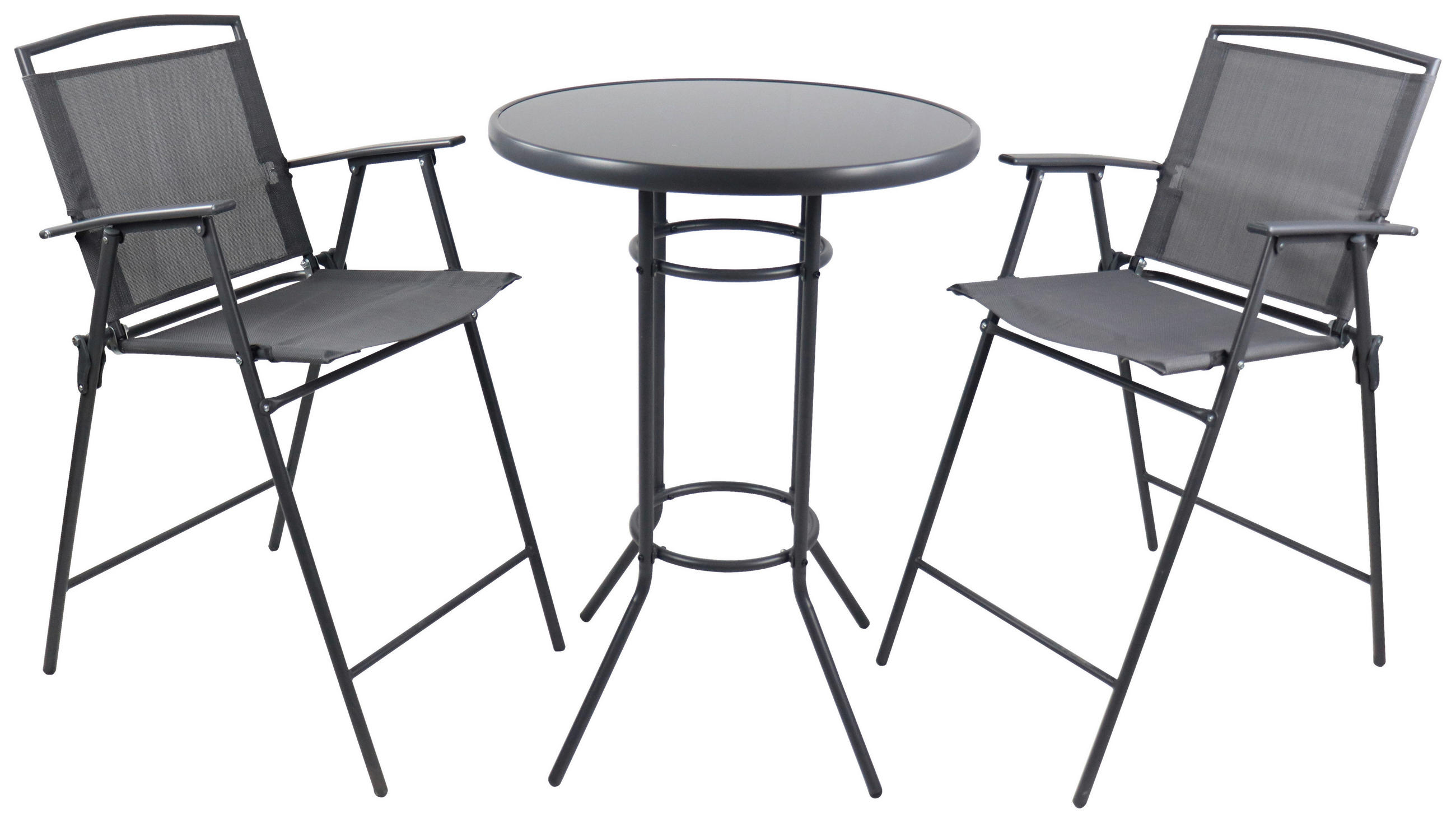 Gartenmöbel Set 3-Tlg. Garlos aus Metall/Kunststoff/Textil