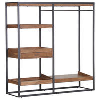 GARDEROBE  in 145/150/48 cm  - Anthrazit/Akaziefarben, Design, Holz/Metall (145/150/48cm)