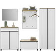 GARDEROBE 5-teilig  in 260/193/37 cm  - Eichefarben/Weiß, Design, Glas/Holz (260/193/37cm) - Dieter Knoll