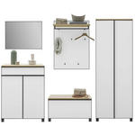 GARDEROBE 5-teilig  in 260/193/37 cm  - Eichefarben/Weiß, Design, Glas/Holz (260/193/37cm) - Dieter Knoll