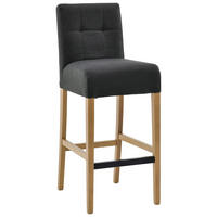 BARHOCKER in Textil Anthrazit  - Eichefarben/Anthrazit, KONVENTIONELL, Holz/Textil (42/102/53cm) - Carryhome