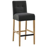 BARHOCKER in Textil Anthrazit  - Eichefarben/Anthrazit, KONVENTIONELL, Holz/Textil (42/102/53cm) - Carryhome