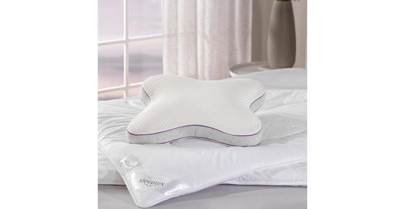 NACKENKISSEN 55/46 cm  - Weiß/Grau, Basics, Textil (55/46cm) - Sleeptex